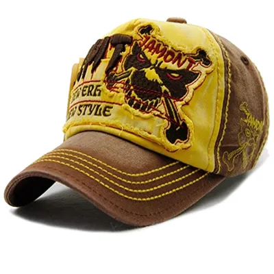 Produktbild von Sporty Baseballcap mit Skull Motiv - Vintage Used Look Snapback für Damen & Herren