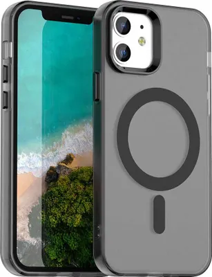 Immagine prodotto di Custodia magnetica per iPhone 12 /iPhone 12 Pro, sottile custodia traslucida opaca antiurto nero