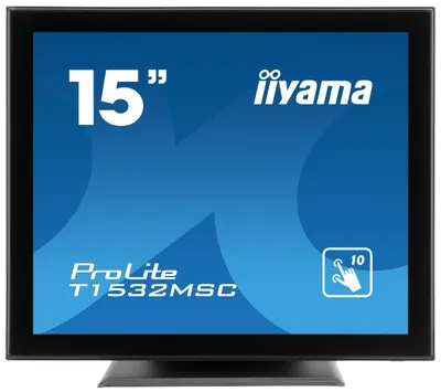 Obrázok produktu pre iiyama T1532MSC-B5X, 38,1 cm (15"), 1024 x 768 px, XGA, LED, 8 ms, Čierna