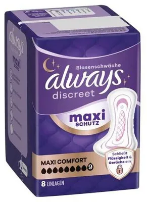 Immagine prodotto di always 8006530262040 always Inkontinenzeinlagen discreet Maxi Comfort, 8 St.