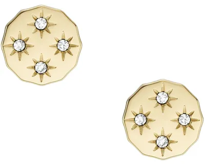 Obrázek produktu pro Fossil JF04381710 Dámské náušnice s knoflíkem z nerezové oceli, bílé zlato