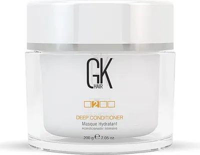 Produktbild von GK HAIR Global Keratin Deep Conditioner Masque (7.05 Fl Oz/200 g) Intensiv feuchtigkeitsspendende Reparatur-Behandlungsmaske für trockenes, beschädigtes, farbbehandeltes, krauses Haar, Wiederherstellungsformel mit JOJOBA-Samenölen