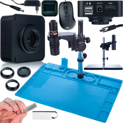 Produktbild von Digitalmikroskop Earth Pro MCEP-0.5X Set – 7-45x Vergrößerung | 16MP HDMI Kamera | Antistatische Silikonmatte 480x320mm