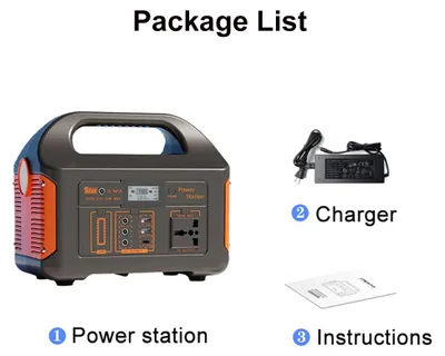 Immagine prodotto di Centralina portatile – 500 W – 460 Wh – Batteria LiFePO4 – 12,8 V – Generatore solare – Ideale per campeggio e viaggi