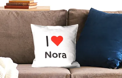 Produktbild von MuchoWow® Zierkissen Sofakissen Wohnzimmer Dekokissen 40x40 cm Ich liebe - Nora - Mädchen - Foto Kissen - Schlafzimmer Dekoration
