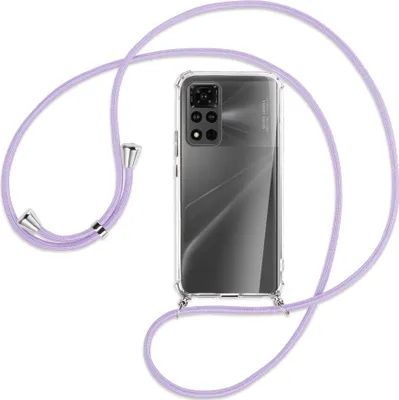 Produktbild von Handykette Backcover-Schutzhülle mit Band (Metall silberfarben) für Honor View 40 Pro (V40 Pro, 6.6'') - violett