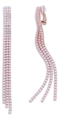 Produktbild von Ohrclips Ohrringe ohne Piercing - Kristall - Silberfarben - Hängende Kristalle - Für ungepiercte Ohren