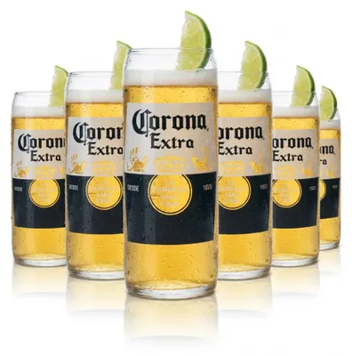 Produktbild von 6x Corona Bierglas 0,5l Gläser Set - edles Kontur-Relief geeicht für Gastronomie