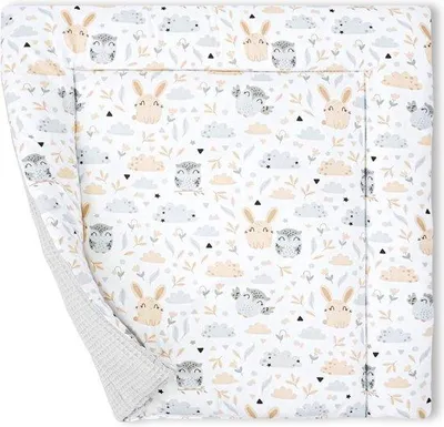 Produktbild von Famanu Wickelauflage 75x72 cm weich aus Baumwolle waschbar Eulenprint - für Babywickeltisch & Wickelauflage