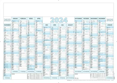 Produktbild von Zettler 915-0015 Plakatkalender 14M/1S 5 Stk. gerollt grau/blau UmweltsiegelFormat 100x70