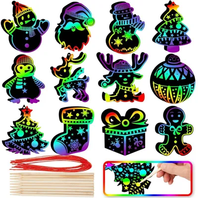 Immagine prodotto di Decorazioni natalizie glitterate, 120 pezzi, set di colori arcobaleno, ideale per attività creative per bambini, decorazioni per le feste e come regalo