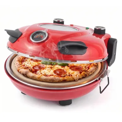 Productafbeelding van Extralink Pizzaoven 1200 W Elektrische Pizzaoven met Kijkvenster, Thermostaat en Timer