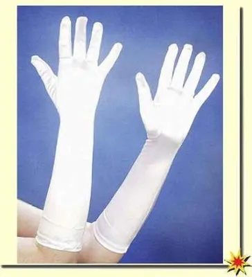 Produktbild von Satin-Handschuhe 40 cm weiß Charleston 20er Jahre für Damen
