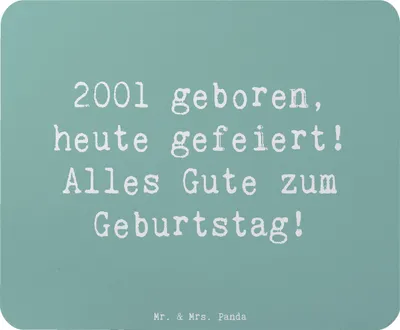Produktbild von Mr. & Mrs. Panda Mauspad Spruch 2001 Geburtstag - Meeresbrise - Geschenk, computer mousepad, Jahr, pc, Geburtstagsgeschenk, Mouse Pad, Alter, Happy Birthday, Geboren am