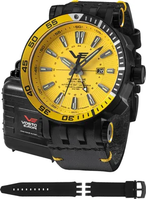 Produktbild von Vostok Europe NH34-575C719_BLK Herren-Armbanduhr GMT Energia Rocket Schwarz/Gelb