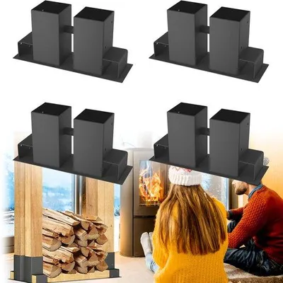 Image de Support en bois pour empiler du bois de chauffage, idéal pour un stockage stable, à l'intérieur comme à l'extérieur