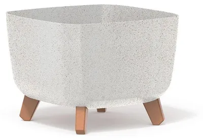 Obrázek produktu pro Prosperplast s.r.o. Květináč s nožičkami GRACIA SQUARE ECO WOOD 29 cm, bílá