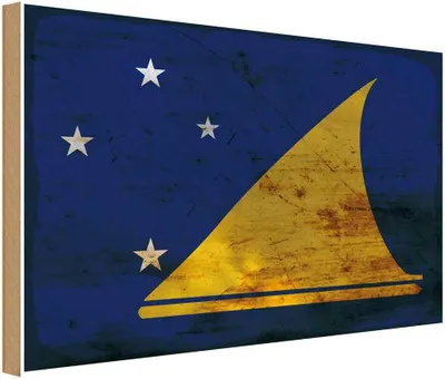 Produktbild von vianmo Holzschild 30x40 cm Tokelau Flagge Fahne Wappen