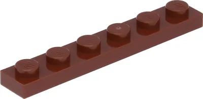 Image de Lego® 1x6 plaque 3666 - 50 pièces rouge-brun
