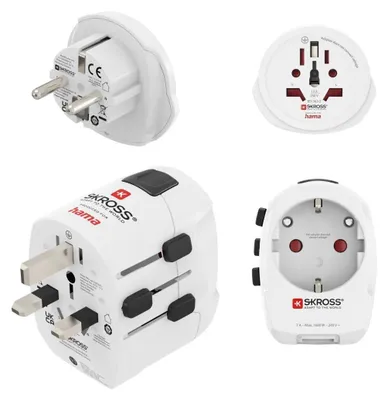 Immagine prodotto di Set di adattatori da viaggio "World Travel Pro Light USB", a 3 poli, 2 porte USB (00223464)