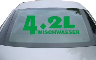 Produktbild von Indigos UG - Aufkleber Heckscheibe & Motorklappe DE2040 - grün - 600x200 mm - Wischwasser - Auto Scheiben Fenster Heckklappe Tuning Racing JDM - Die cut