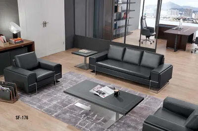 Produktbild von Kunstleder 3-Sitzer Sofa in Schwarz, Modernes Chesterfield Design