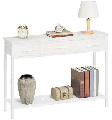 Produktbild von Konsolentisch mit 3 Schubladen und Ablage 97 x 24 x 74 cm Weiß