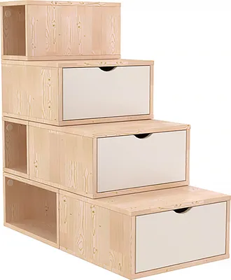 Immagine prodotto di Scaffale a gradini 100 cm - Vernice naturale/Bianco
