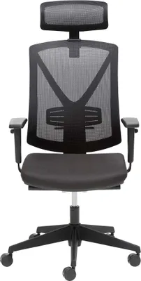 Produktbild von Drehsessel myWIZARD mit Kopfstütze, schwarz, hoher Netzrücken,