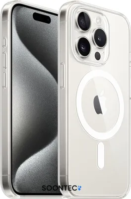 Obrázek produktu pro Zadní kryt, pouzdro SOONTEC pro iPhone 15 Pro Max s funkcí MagSafe, průhledné pouzdro, elegantní ochrana pro smartphone z průhledného akrylu Premium