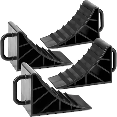 Immagine prodotto di Cunei di livellamento per rimorchi, con maniglia, set da 4, in plastica, per auto, caravan, camper, moto