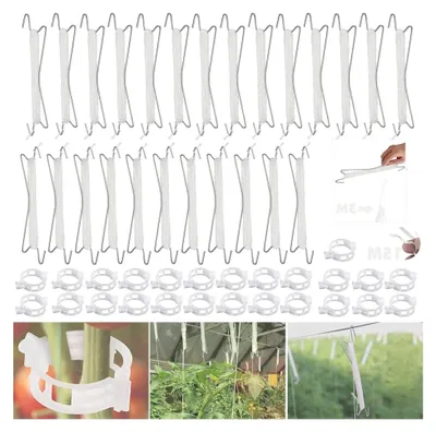 Produktbild von Tomatenhaken mit Schnur, 25 Stück Pflanzenstützclips für Tomaten und Gurken