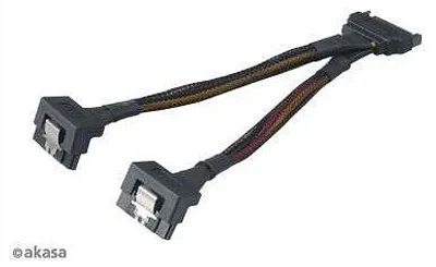 Immagine prodotto di Akasa AK-CBPW15-15BK, 0,15 m, SATA a 15 pin, 2 x SATA a 15 pin, maschio, femmina, 90°