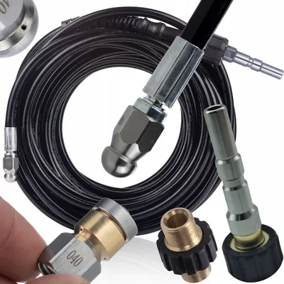 Image de Kit de tuyau de nettoyage de canalisations ProJetMax 20 m – Pression 200 bars | 2 buses 3+1 et rotative | Filetage M22 | Compatible avec Nilfisk et Kranzle D12