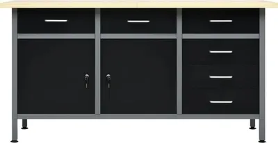 Obrázek produktu pro vidaXL Pracovní stůl černý 160 x 60 x 85 cm Ocel