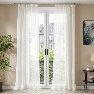 Productafbeelding van Gordijnpanelen - Verduisterend - Woonkamer - Set van 2 - Wit - H245 x B140 cm