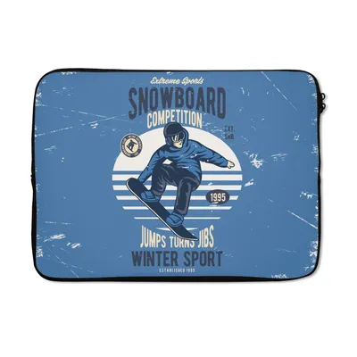 Produktbild von MuchoWow® Laptop Hülle 14 ZollSnowboard - Mann - Vintage Laptoptasche - Laptoptasche - Stoßsicher - Schutzhaube