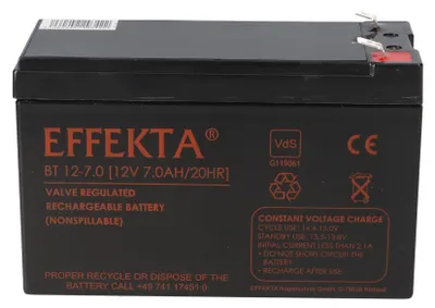 Produktbild von EFFEKTA, Batterie/Akku BFL/BT12-7, Blei-Vlies, gasdicht, 12V / 7Ah VDS