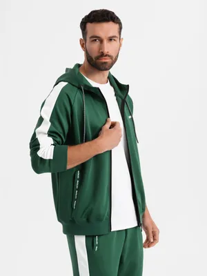 Produktbild von Ombre Kapuzenpullover mit Reißverschluss & Jogger-Hose  dunkelgrün XL