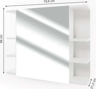 Obrázok produktu pre Kúpeľňová zrkadlová skrinka Vicco Fynn biely 79.6 x 64 cm, Model 24266