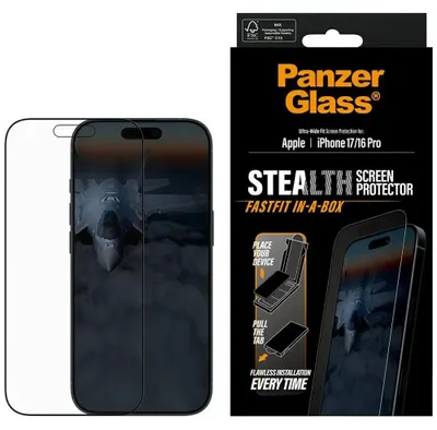 Produktbild von PanzerGlass Stealth Ultra-Wide Fit Fastfit Hartglas für iPhone 17, 16 Pro