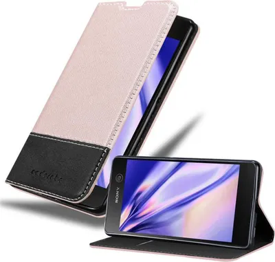 Produktbild von Cadorabo Hülle für Sony Xperia M5 Schutzhülle in Rosa SHandyhülle Book Case Etui Kunstleder
