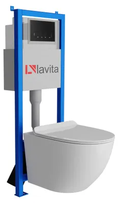 Produktbild von LAVITA WC-Set SOFI SLIM WHITE MAT LAV 101 LAV 200.3.4 spülrandlos Schwarz