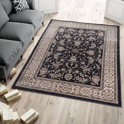Produktbild von Teppich Orientteppich Klassik Orientalisch Muster - Wohnzimmer -k473b anthratice - Farbe: Schwarz, Grösse: 250 x 350 cm