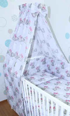 Produktbild von Vollstoff Himmel für Baby Bett Vollstoffhimmel Betthimmel - 24. Girl Bärchen