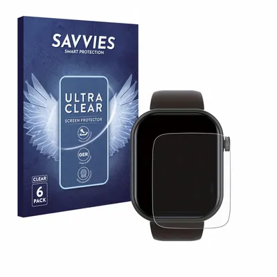 Produktbild von 6x Für Smartwatch IDW13 / IDW15 / IDW19 1.8" Schutzfolie Savvies Displayschutz Display Schutz Folie Klar Transparent