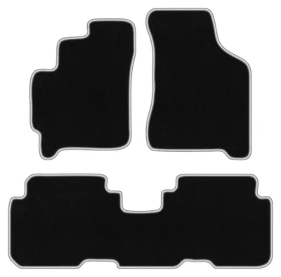 Immagine prodotto di Tappetini in moquette per Kia Carens I 1999-2006 (monovolume) – set 4 pezzi, nero/argento, su misura – Wielganizator CARLUX