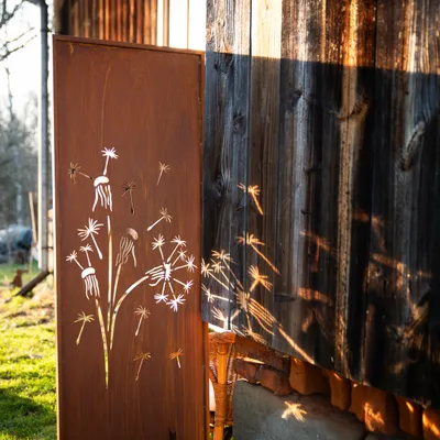 Produktbild von Edelrost Sichtschutz Garten Deko Dandelion 160x50 cm Decorative Abdeckung Rost