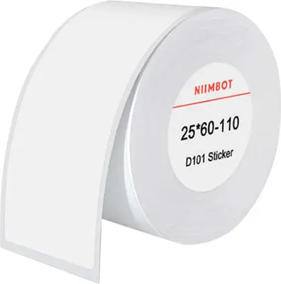 Imagen del producto de Etiquetas termoadhesivas Niimbot, tamaño 25x60 mm, 110 unidades (blancas)