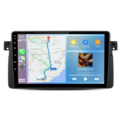 Productafbeelding van Hexinex 9-inch Linux autoradio met Carplay, geschikt voor BMW E46 3-serie (318, 320, 325), met WiFi, Bluetooth, stuurwielbediening (SWC), FM, RDS, DSP, 2DIN en USB